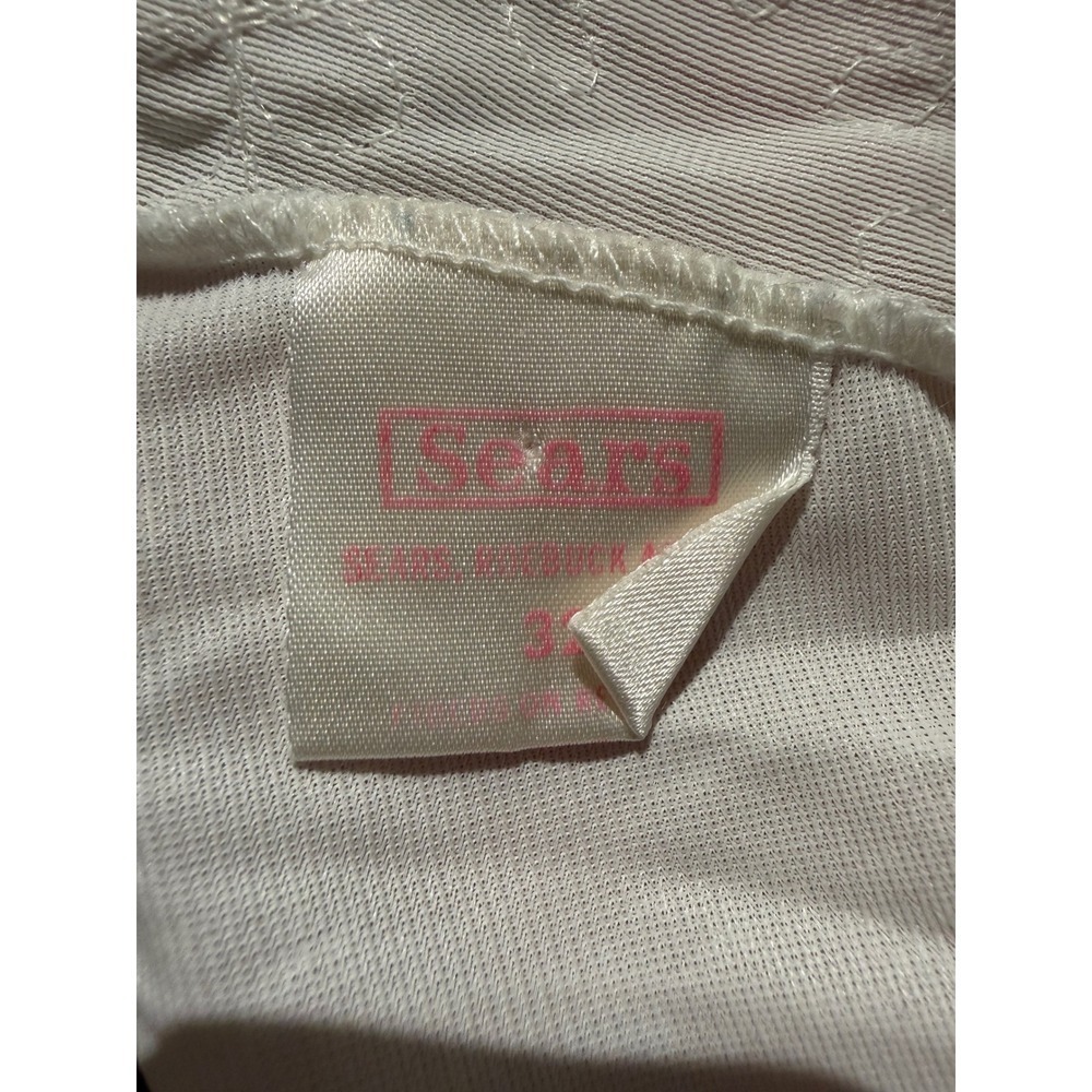 Vintage Sears White Full Slip Dress Floral Embroidered Lace Trim Sz 32 XS Retro - Picture 8 of 10